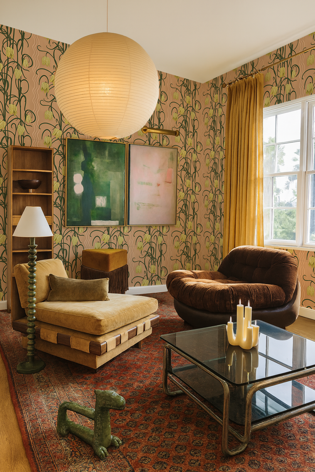 Campanas Wallpaper, clay and yellow