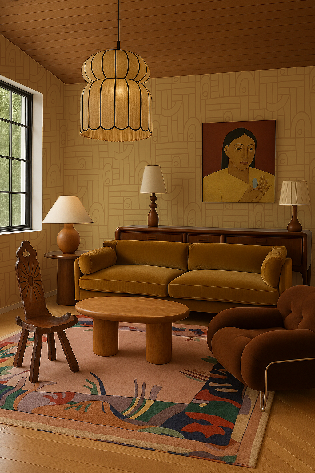 Deco Tile Wallpaper, butter yellow