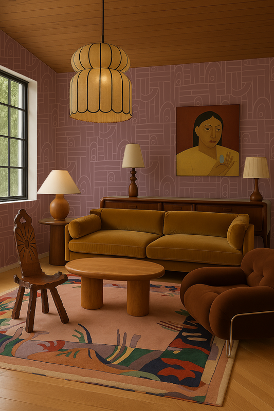 Deco Tile Wallpaper, lilac