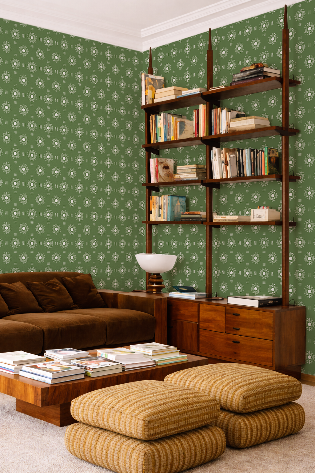 Sun Rays Wallpaper, green and white