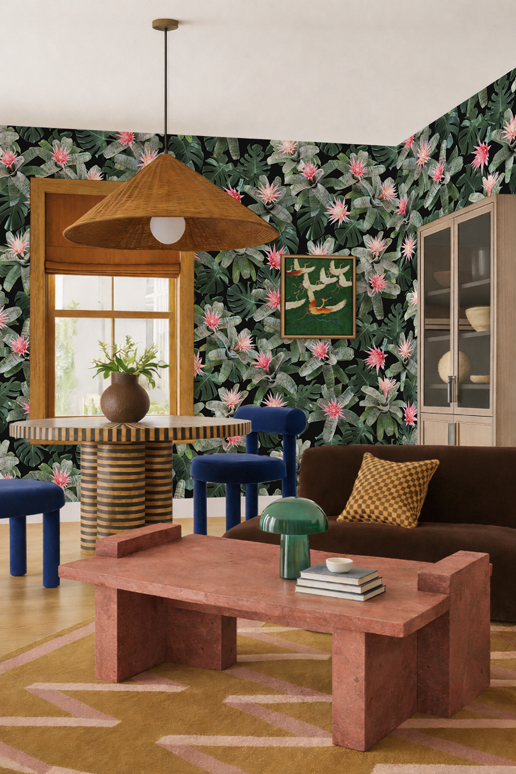 Rad Bromeliad Wallpaper, black