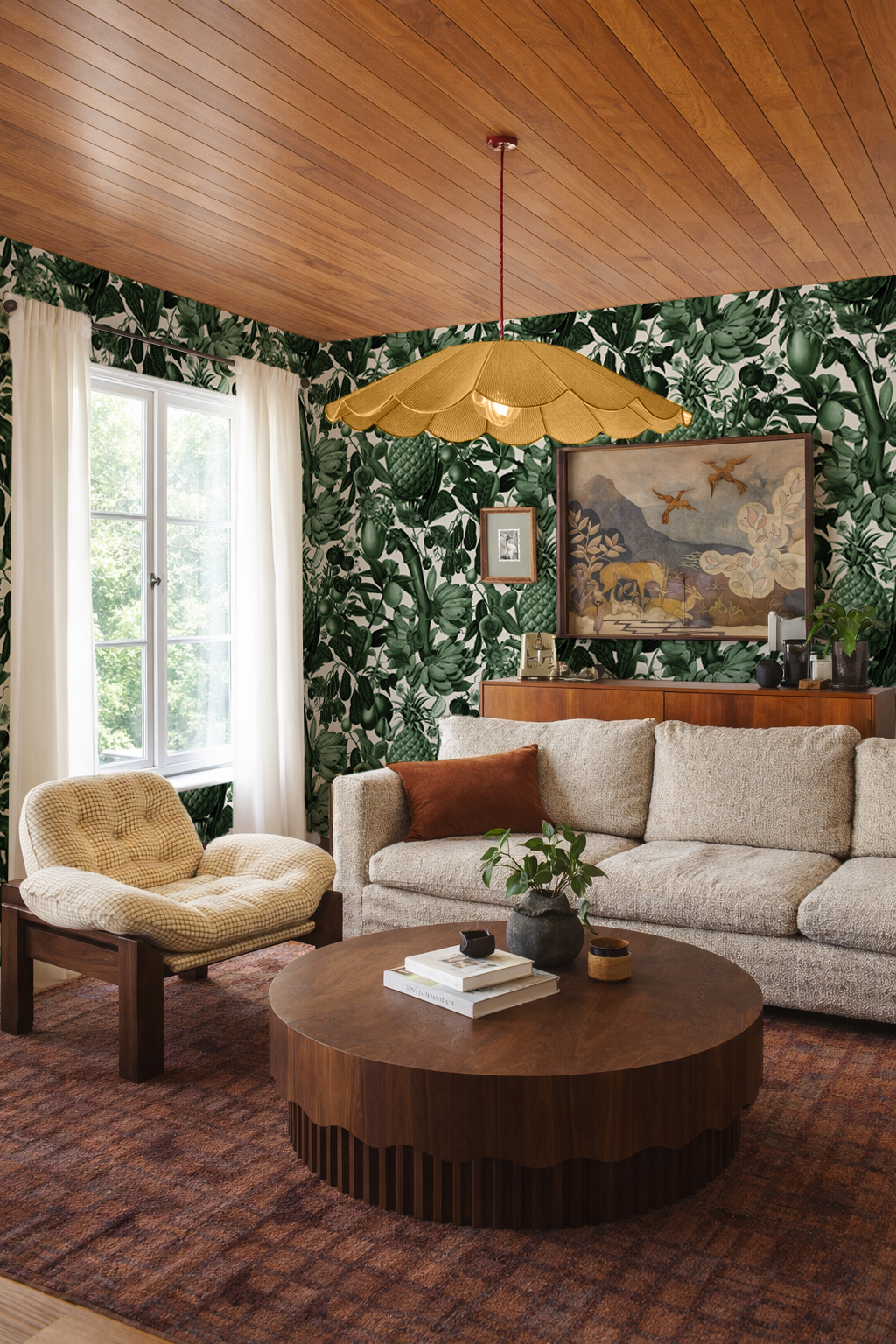 Juicy Fruit Wallpaper, white and dark green