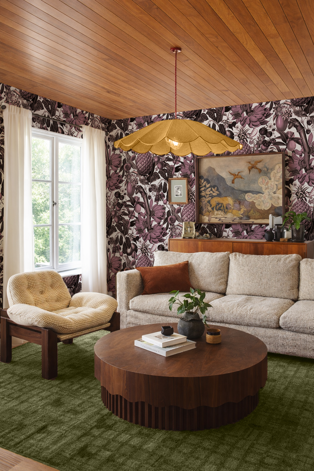 Juicy Fruit Wallpaper, white and mauve
