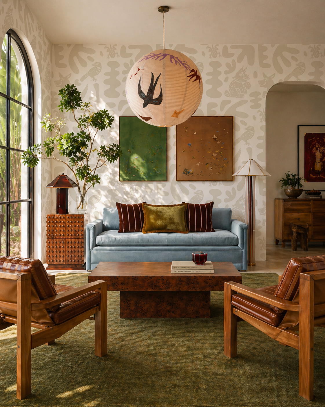 Abstract Animales Wallpaper, white and neutral