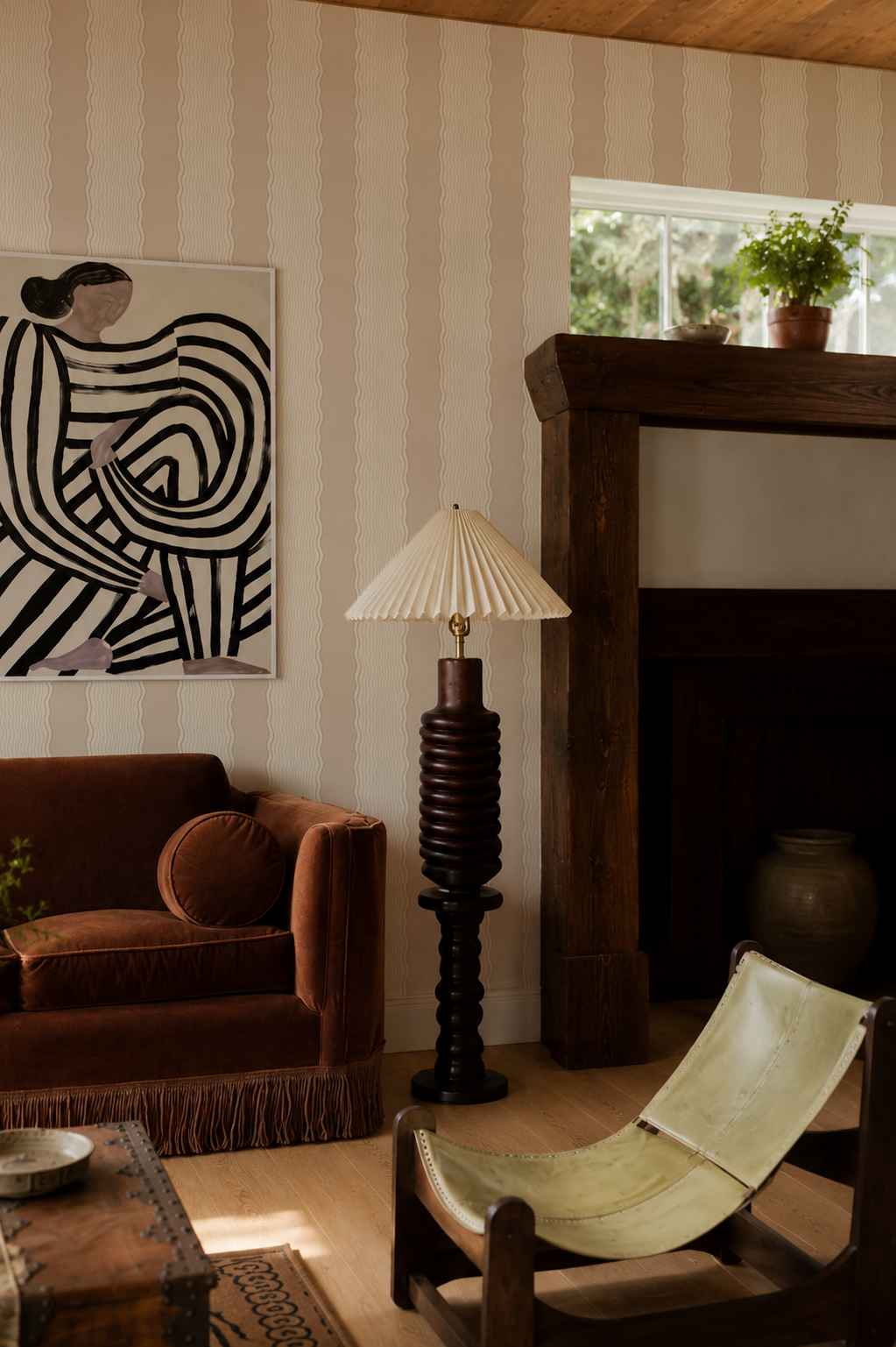 Rio Ripple Wallpaper, beige and neutral
