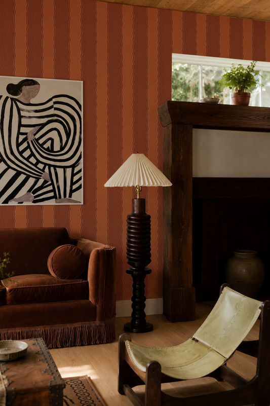 Rio Ripple Wallpaper, rusty orange