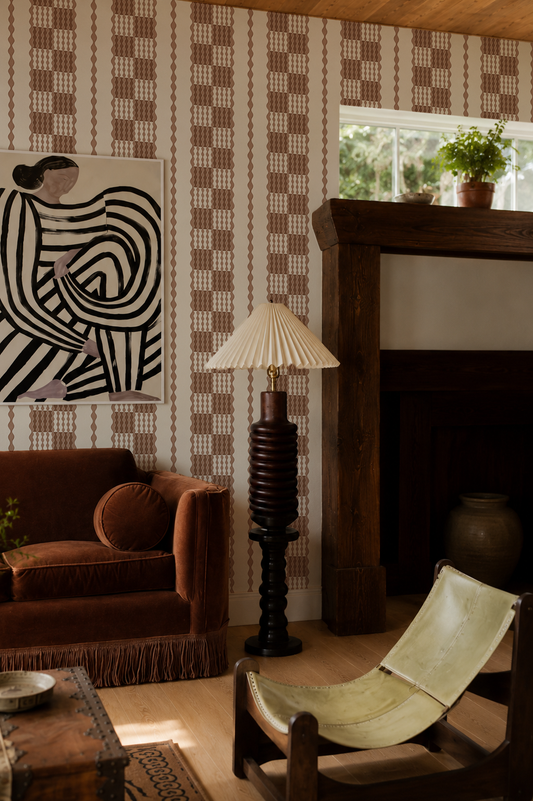 Telar Weave Wallpaper, beige and coco