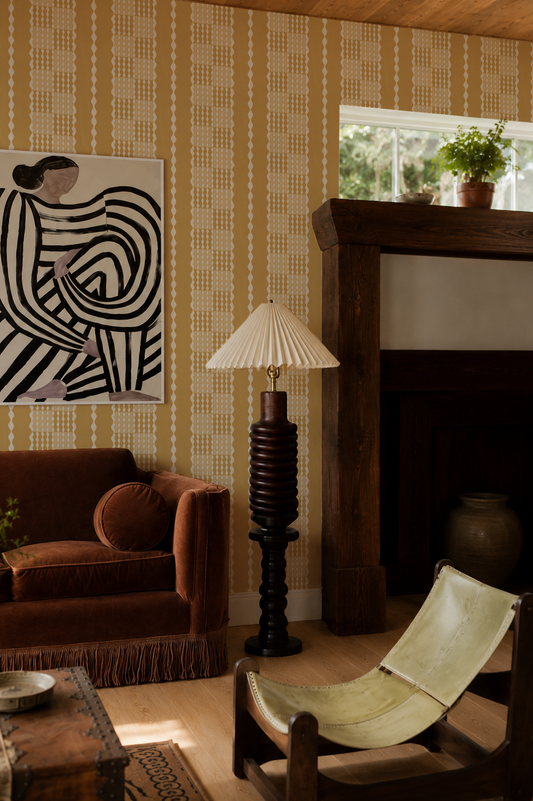 Telar Weave Wallpaper, yellow, butter and beige