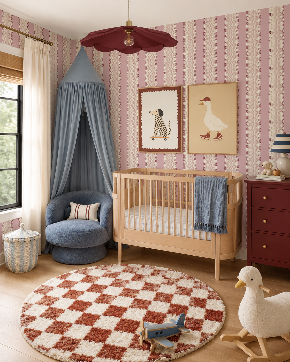 Rio Ripple Wallpaper, beige and lilac