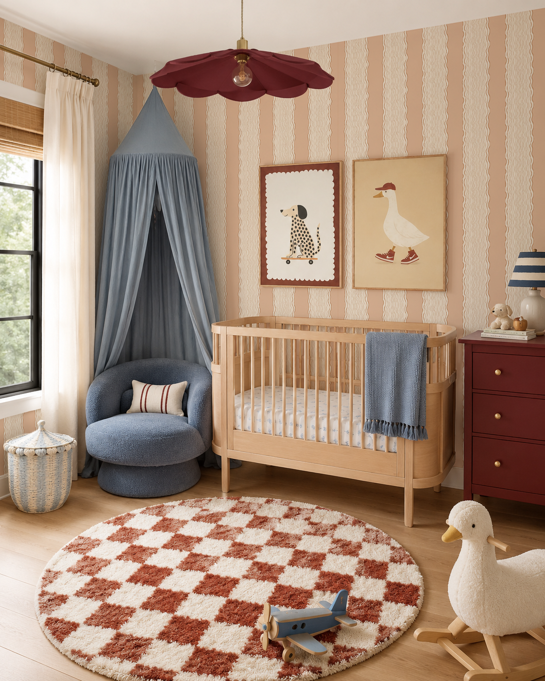 Rio Ripple Wallpaper, beige and nude peach