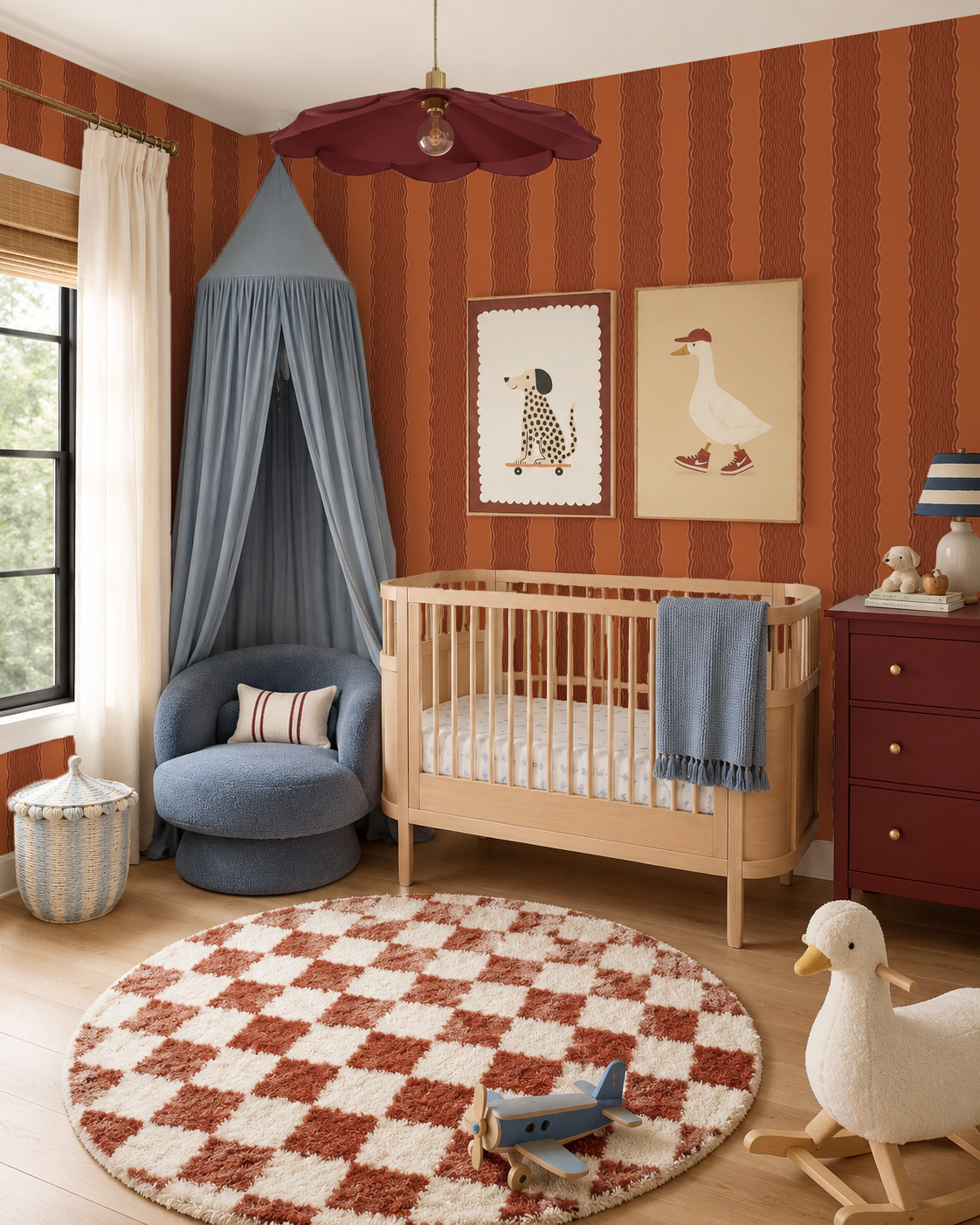 Rio Ripple Wallpaper, rusty orange