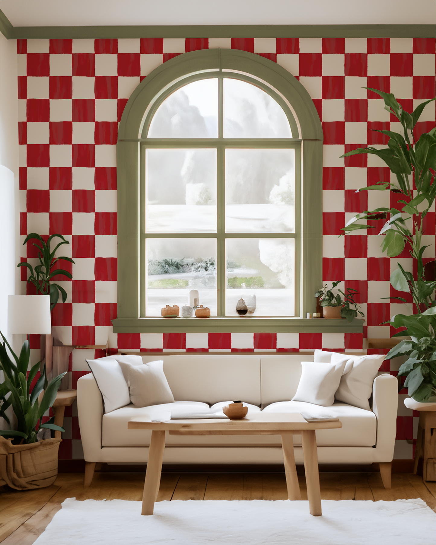 Checkers Wallpaper, red