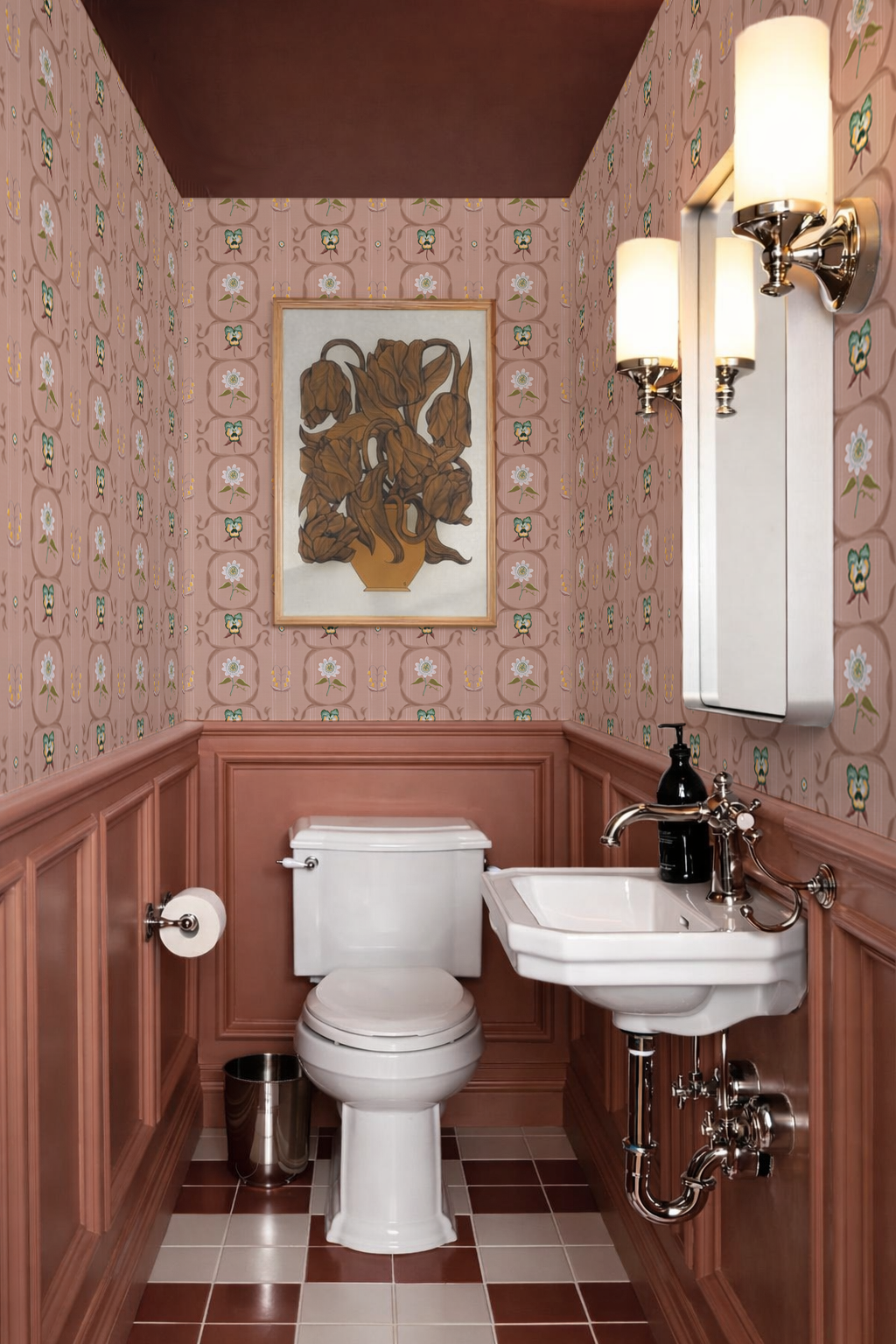 Eden Trellis Wallpaper, mauve