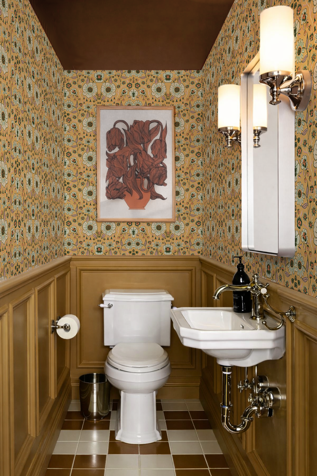Meadow Bloom Wallpaper, butter yellow