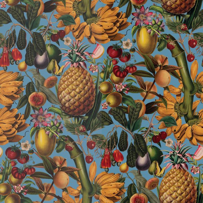 Juicy Fruit Wallpaper, blue