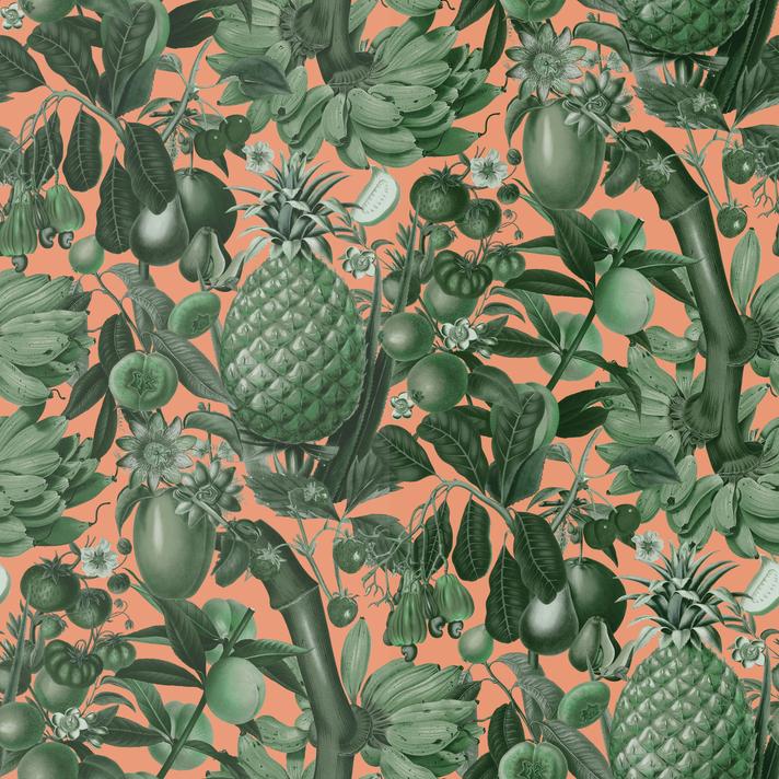 Juicy Fruit Wallpaper, peach and green