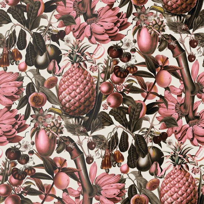 Juicy Fruit Wallpaper, white and pink