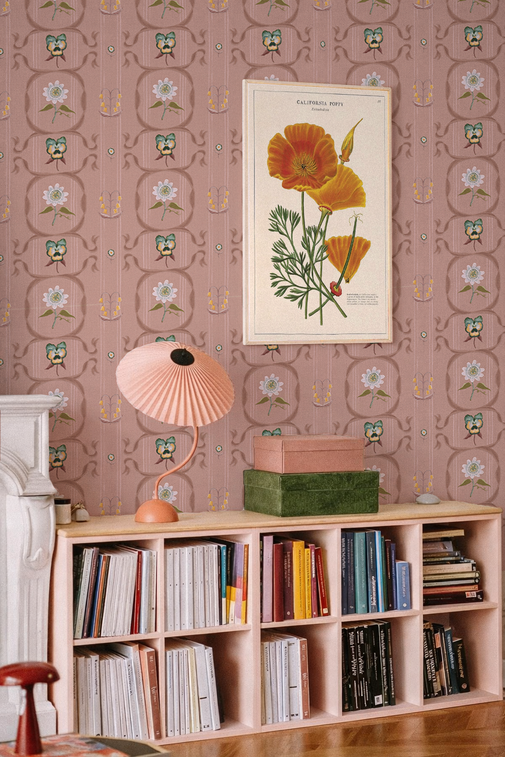 Eden Trellis Wallpaper, mauve