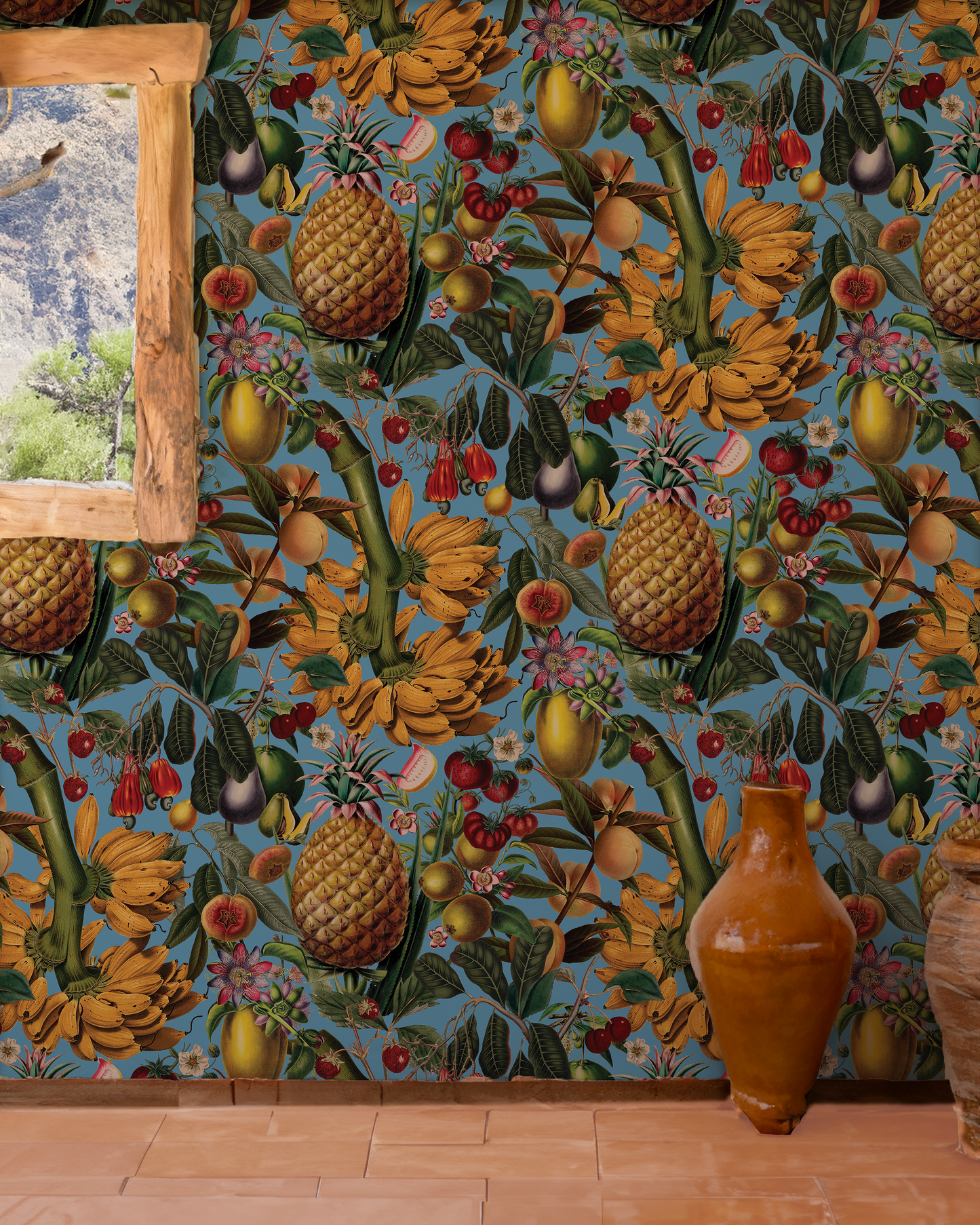 Juicy Fruit Wallpaper, blue