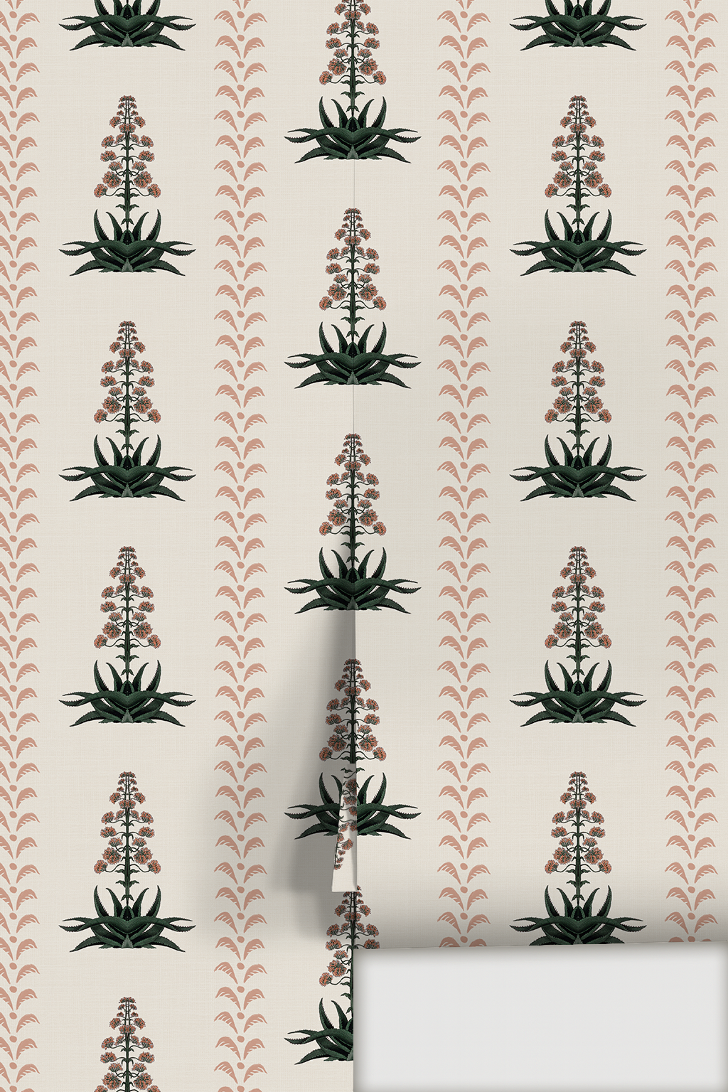 Century Bloom Wallpaper, beige and peach