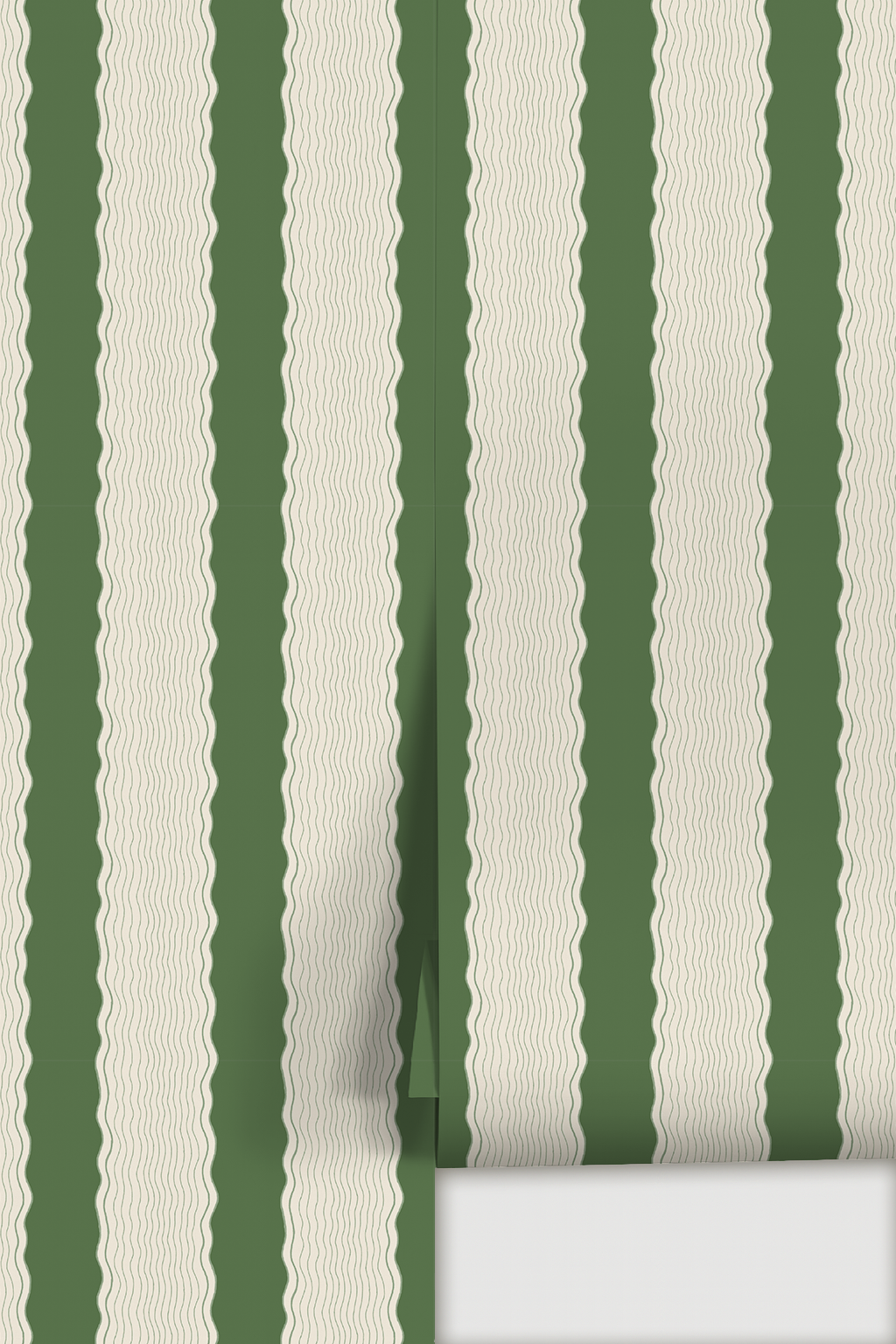Rio Ripple Wallpaper, beige and green