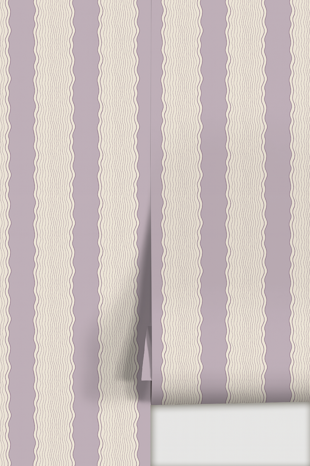 Rio Ripple Wallpaper, beige and lavender
