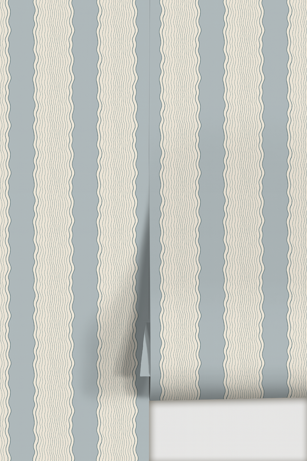Rio Ripple Wallpaper, beige and light blue