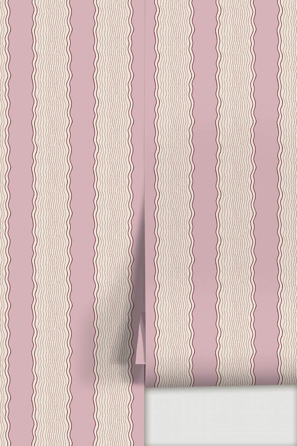 Rio Ripple Wallpaper, beige and lilac