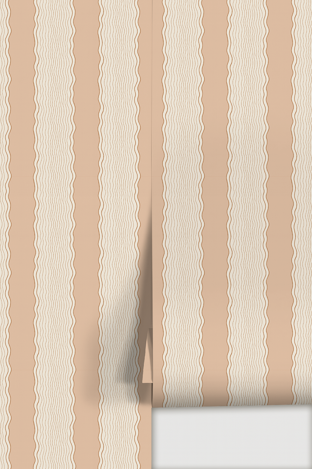 Rio Ripple Wallpaper, beige and nude peach