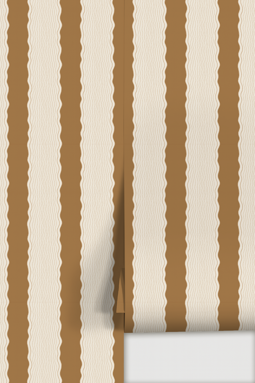 Rio Ripple Wallpaper, beige and toffee