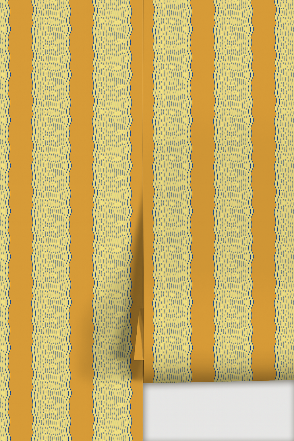 Rio Ripple Wallpaper, yellow and blue