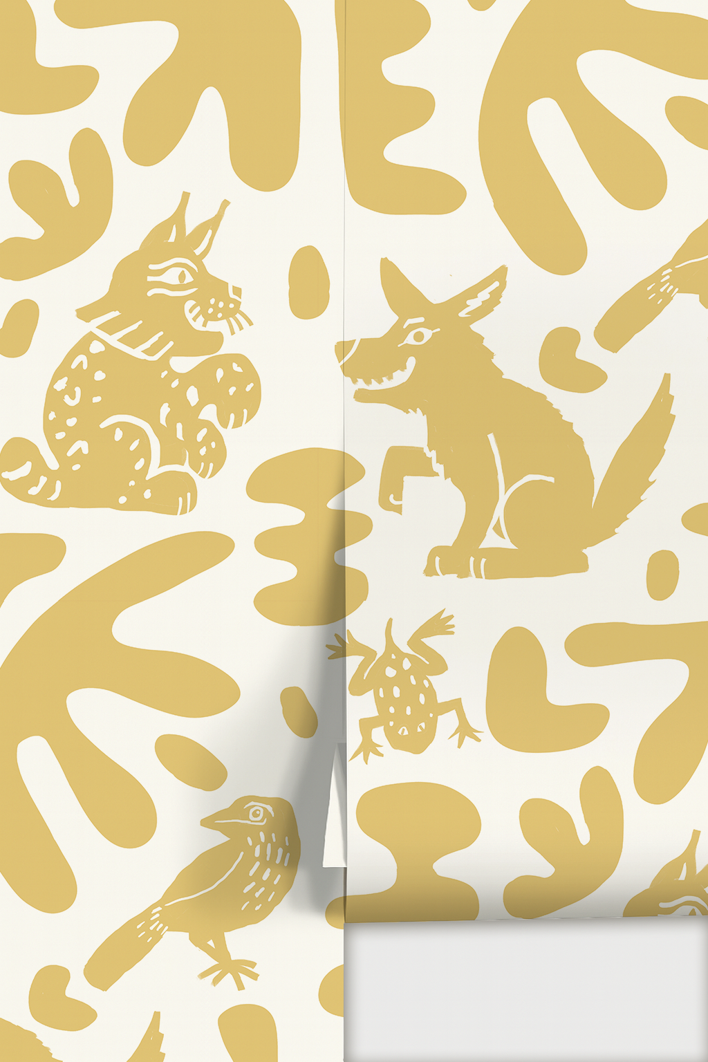 Abstract Animales Wallpaper, yellow