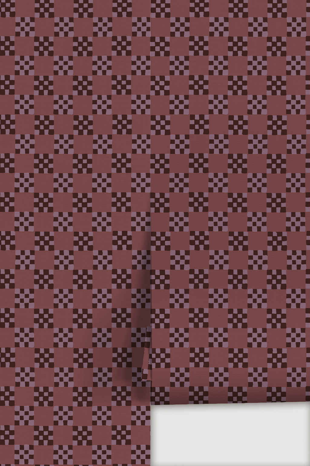 Cantina Check Wallpaper, eggplant and lavender