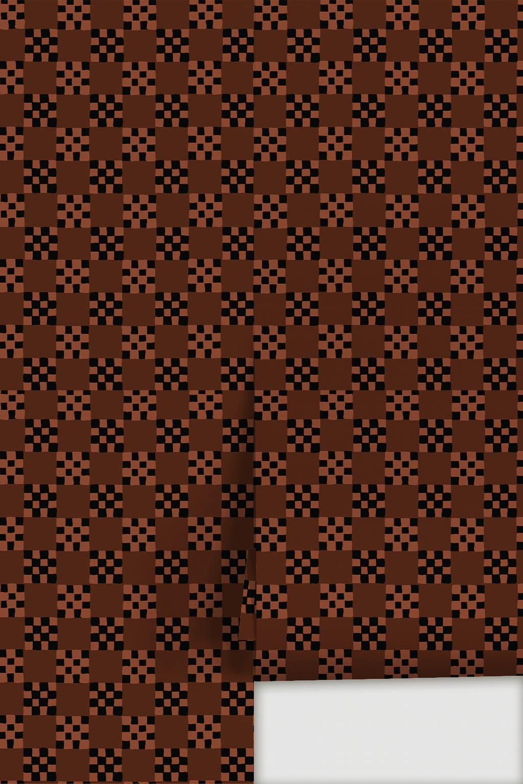 Cantina Check Wallpaper, rust and black
