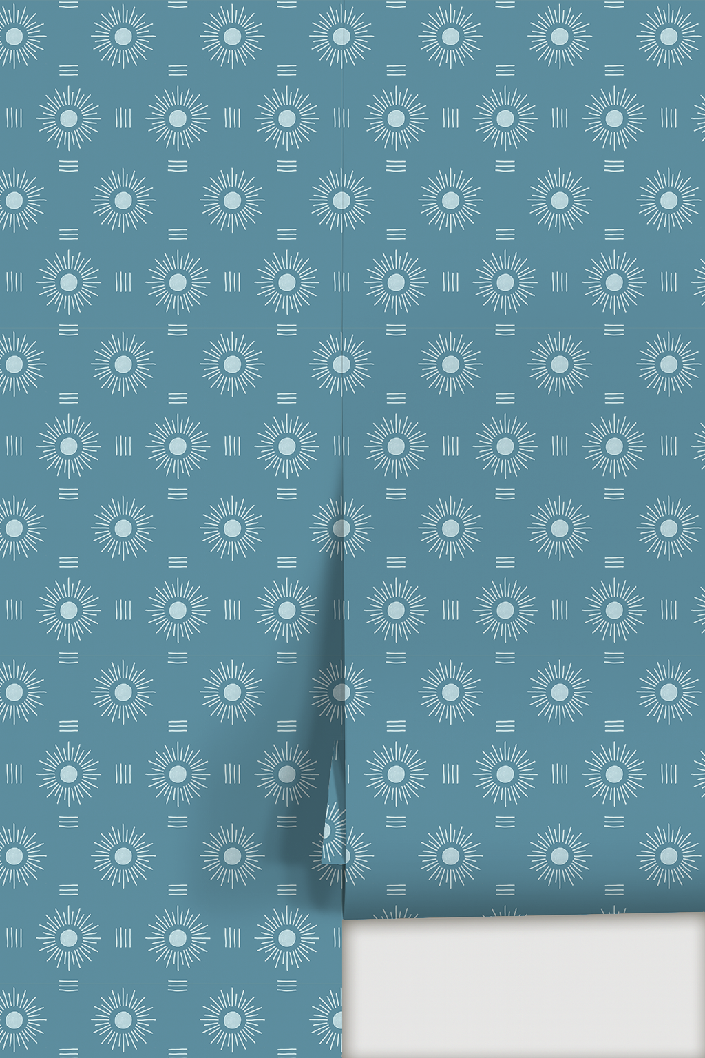 Sun Rays Wallpaper, denim blue