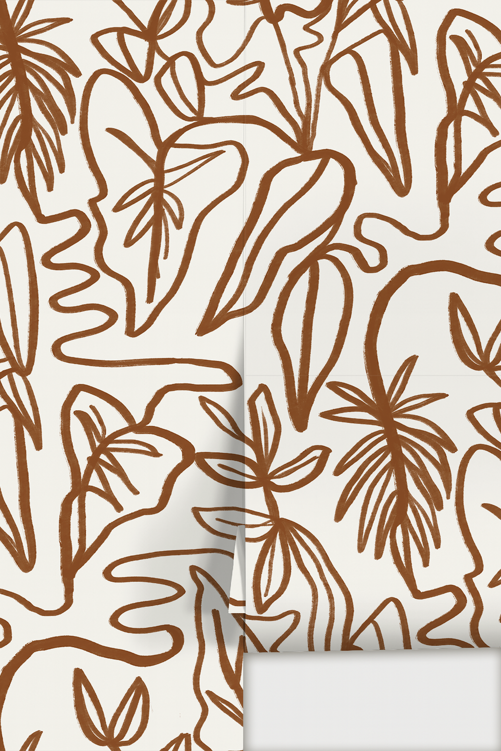 CUSTOM Inked Foliage Wallpaper, white and rust for aunyes
