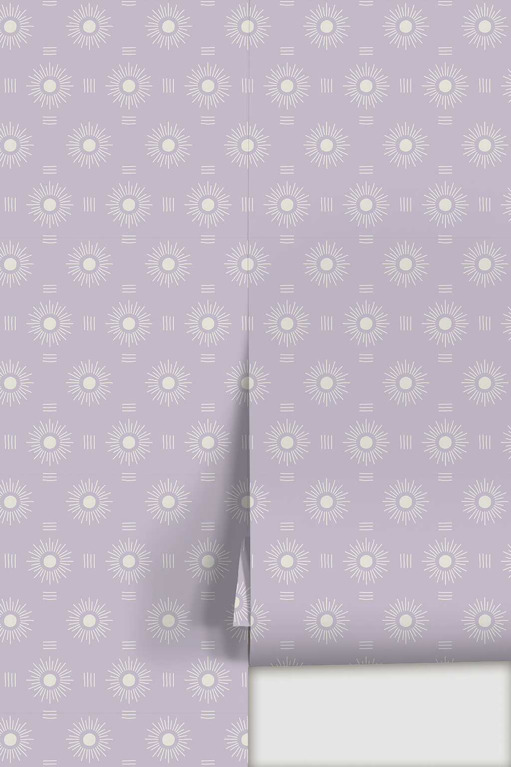 Sun Rays Wallpaper, lavender and white