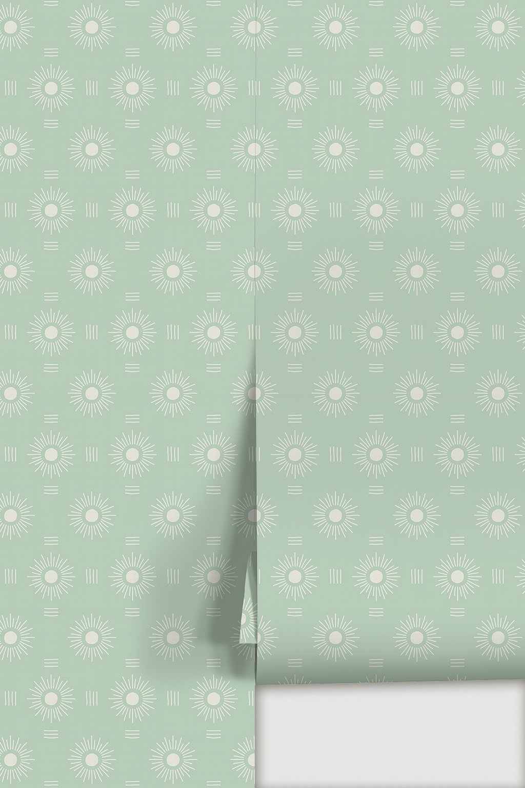 Sun Rays Wallpaper, mint and white