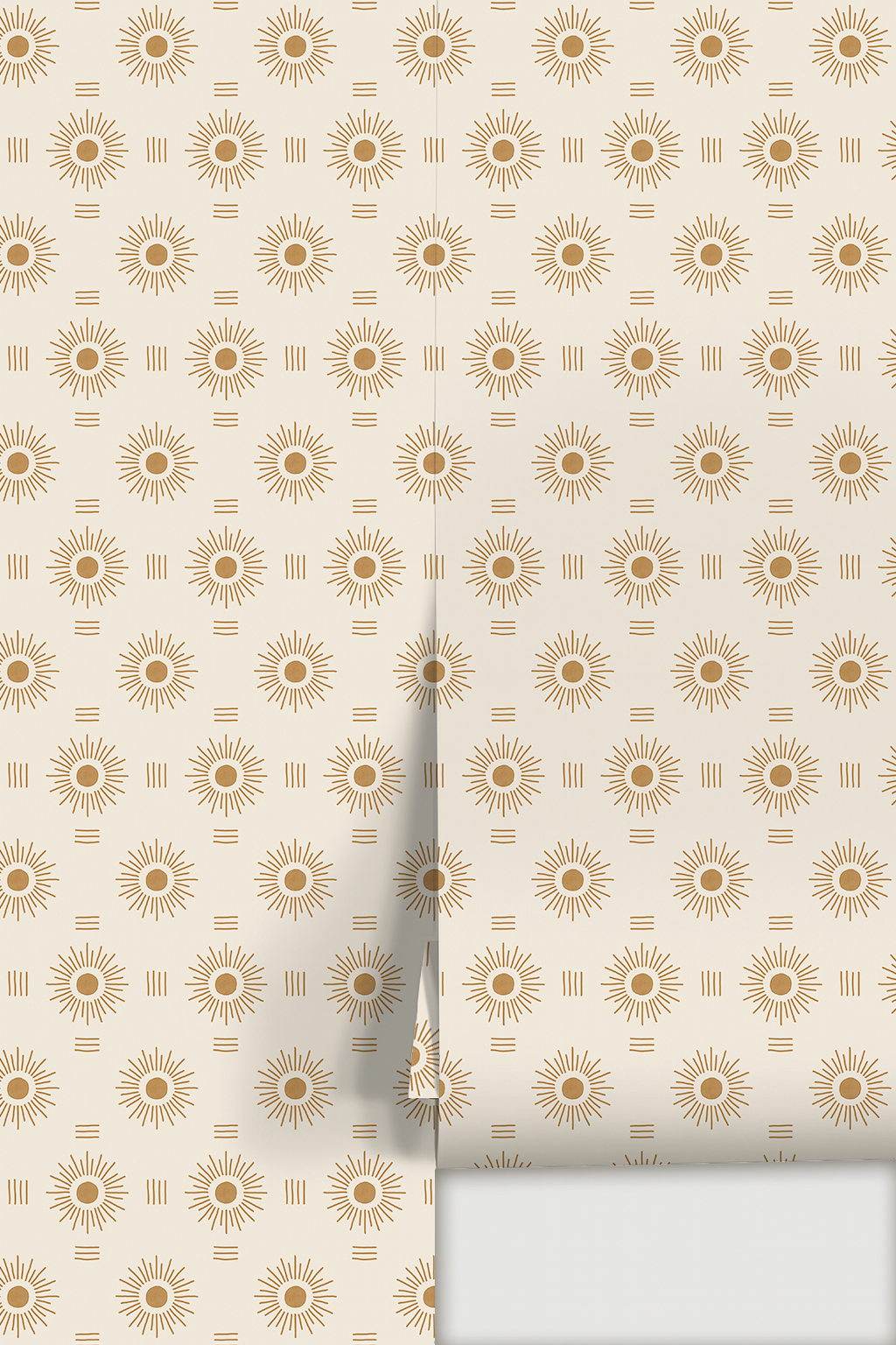 Sun Rays Wallpaper, off-white and toffee