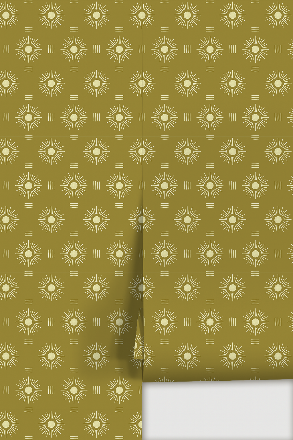 Sun Rays Wallpaper, olive green