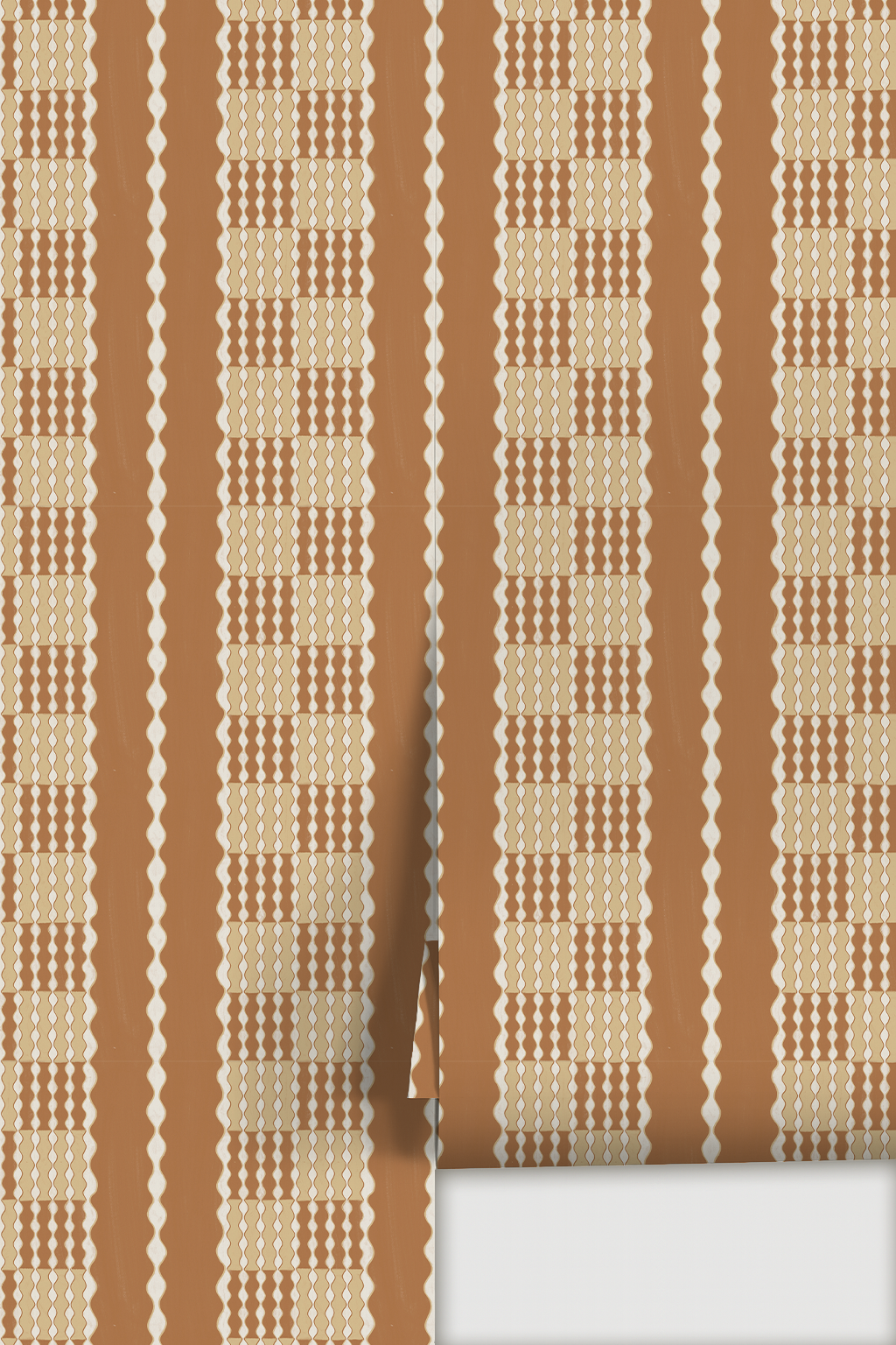 Telar Weave Wallpaper, apricot, butter and off-white