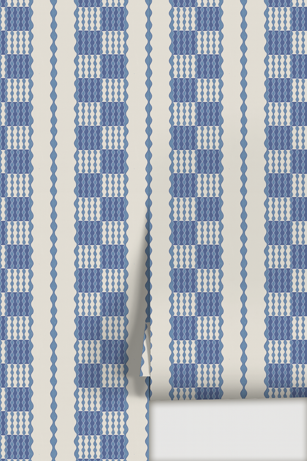 Telar Weave Wallpaper, beige and blue