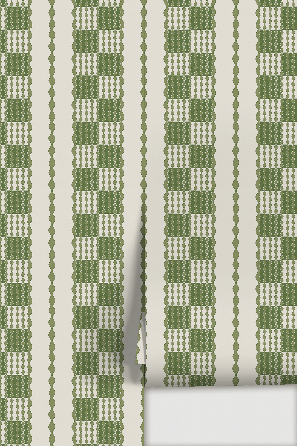 Telar Weave Wallpaper, beige and green