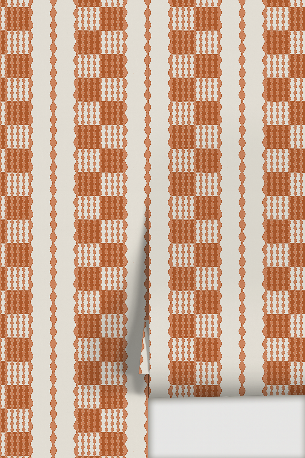 Telar Weave Wallpaper, beige and orange