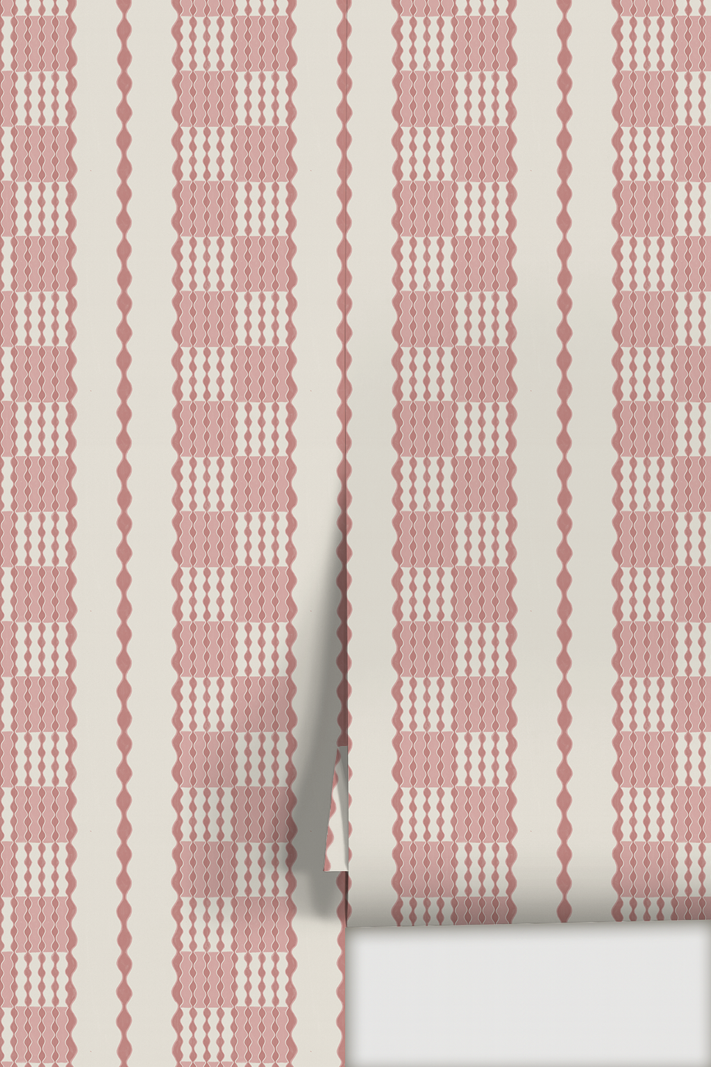 Telar Weave Wallpaper, beige and pink