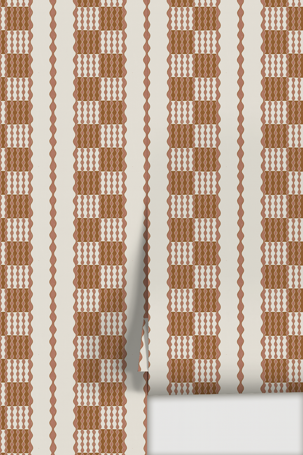 Telar Weave Wallpaper, beige, terra cotta and brown
