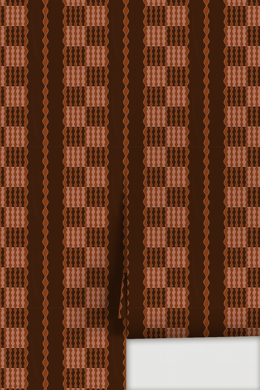 Telar Weave Wallpaper, brown, peach and orange