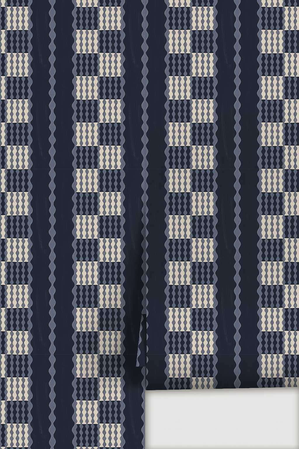 Telar Weave Wallpaper, navy, blue and off-white