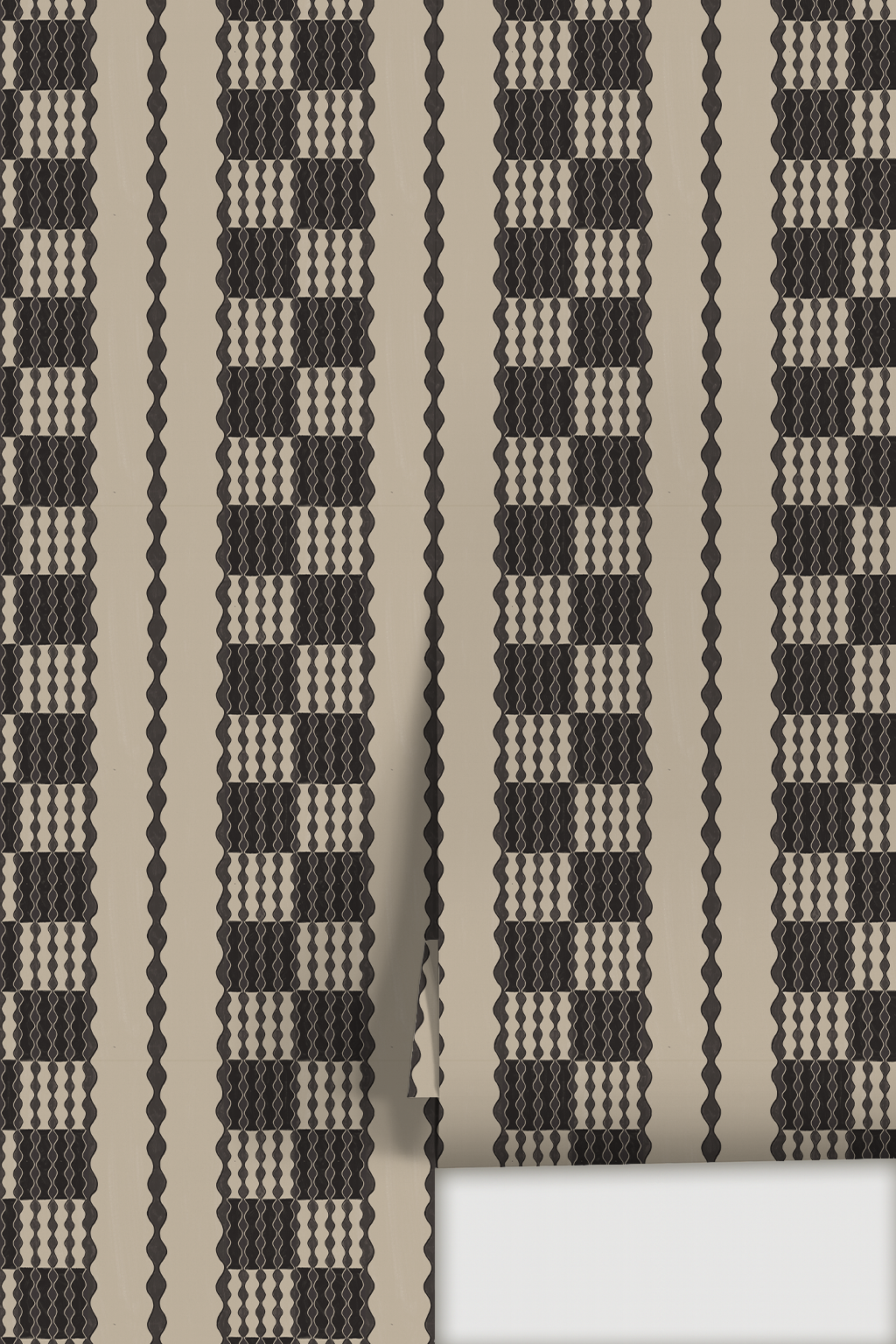 Telar Weave Wallpaper, neutral and charcoal