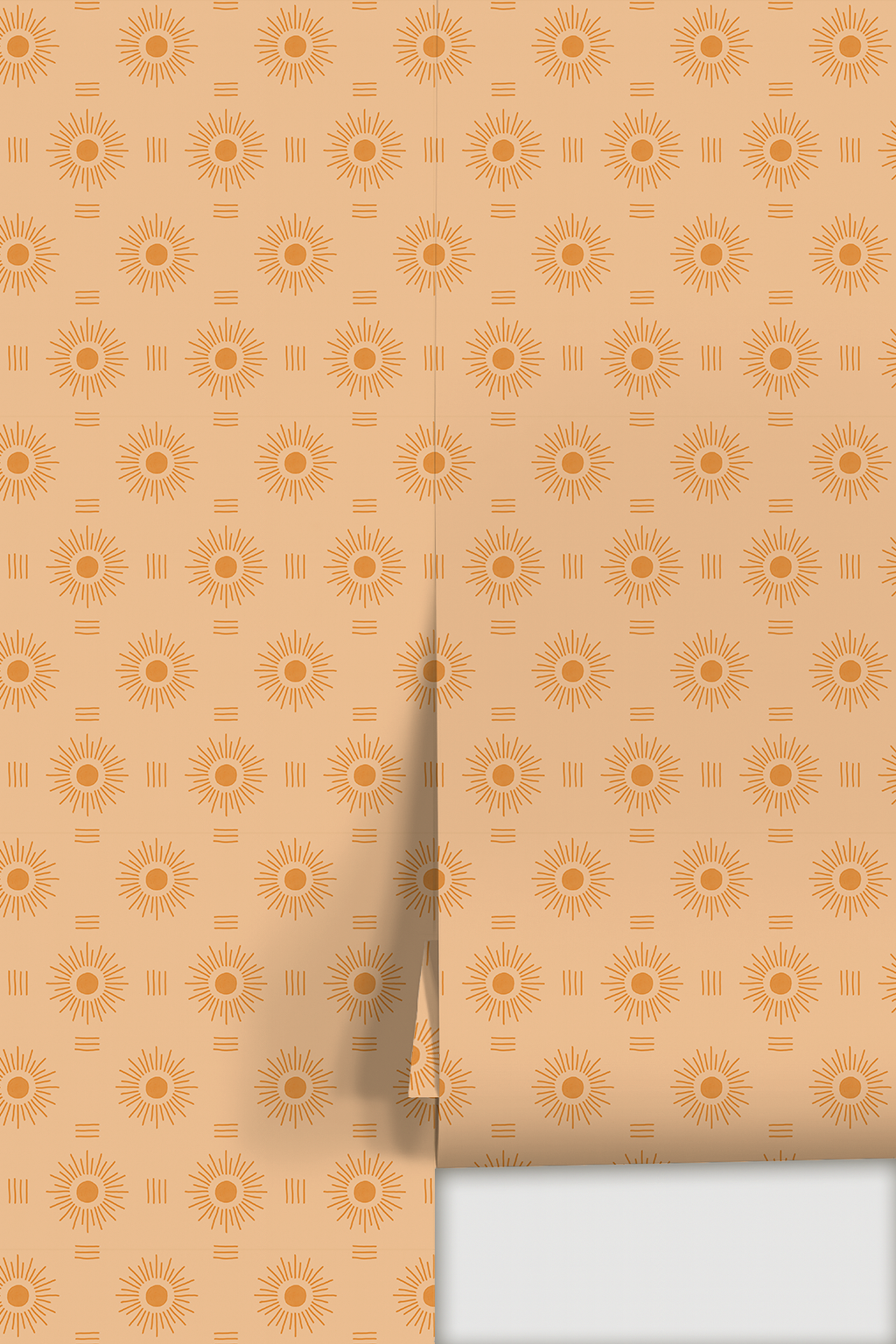 Sun Rays Wallpaper, peach and orange